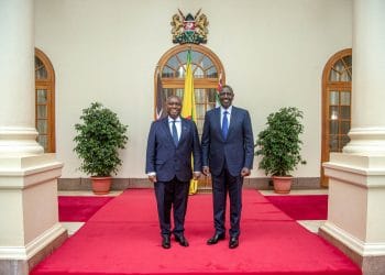 Sim Tshabalala - Standard Bank Group CE poses for a photo with H.E. President Dr. William Ruto at State House on Tuesday 4th July 2023.
