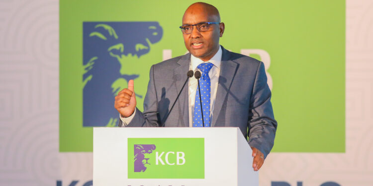 KCB Group CEO Paul Russo makes his remarks during the announcement of the bank's 2024 Q1 financial results where it reclaimed its position as East Africa's most profitable bank after posting a 69% Profit After Tax to Kshs. 16.5 Billion /Agency