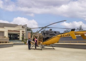Chopper Arrival Helipad at Glee Hotel