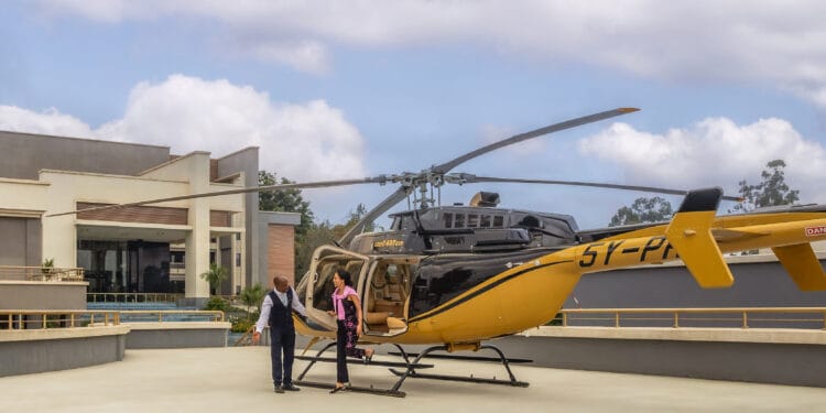 Chopper Arrival Helipad at Glee Hotel