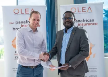 Vincent de Charnacé, CEO – East and Southern Africa for OLEA Insurance Solutions. Right - Paul Muhame, who is in charge of OLEA Uganda.