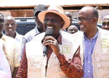 President William Ruto flanked by Environment CS Aden Duale. [PCS]
