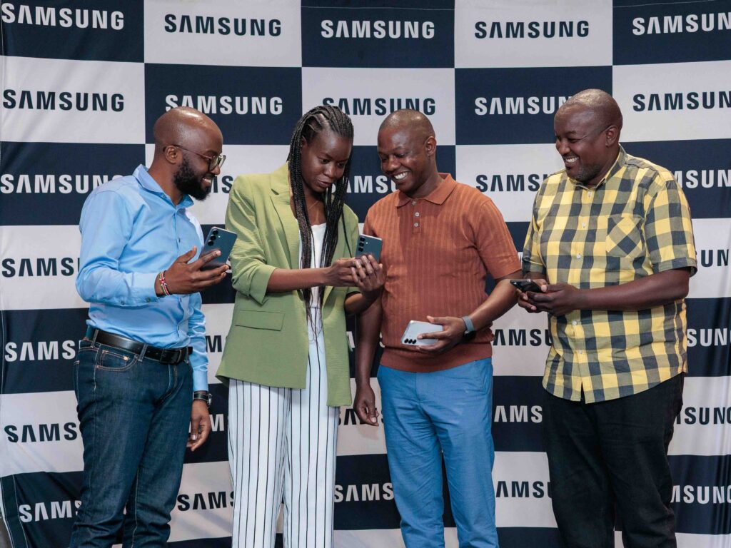 L to R - Dominic Kavugwi - Director Partnership & Growth, Bolttech, Vivian Odhiambo - Retail & Trade Ecosystem Manager, Loop; James Karanja-Director, Ropem Telecommunications; and Anthony Njihia-B2B Manager Mobile Division at Samsung Electronics EA