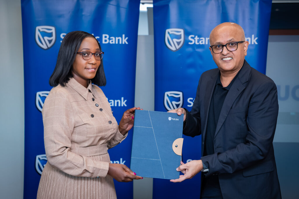 From left to right, Priscilla Were, Head of Sustainability at Stanbic Bank Kenya, and Mr Rupesh Hindocha, Chief Executive Officer of Premier Solar Solutions Ltd, during the signing of the MoU to expand access to affordable and reliable solar energy solutions for businesses across the country. The partnership strengthens the Bank’s renewable energy proposition and supports Kenya’s transition to clean and stable power.