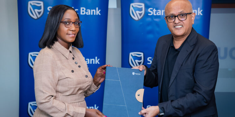 From left to right, Priscilla Were, Head of Sustainability at Stanbic Bank Kenya, and Mr Rupesh Hindocha, Chief Executive Officer of Premier Solar Solutions Ltd, during the signing of the MoU to expand access to affordable and reliable solar energy solutions for businesses across the country. The partnership strengthens the Bank’s renewable energy proposition and supports Kenya’s transition to clean and stable power.