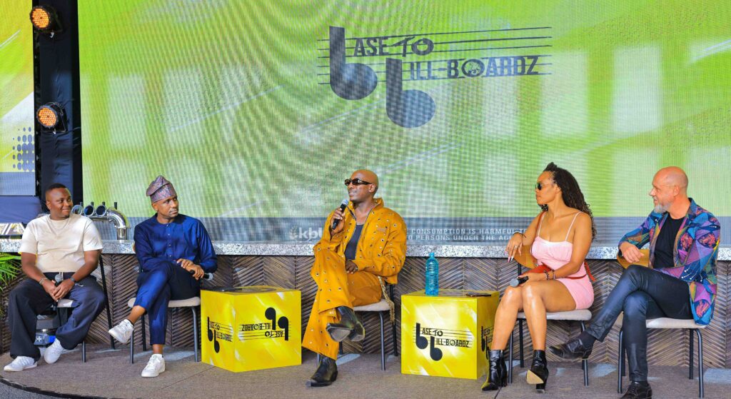 FROM LEFT- Simon Maina, Head of Talent, ACE, Mark Mugisha, Director Marketing and Innovation at Kenya Breweries Limited (KBL), Bien, Base to Billboardz campaign lead, Chiki Kuruka, Dance and Choreography Coach and Marek Fuchs, CEO and Co- Founder, ACE.
