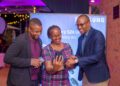 (L-R) Ryan Mule, Product Marketing Manager, Mobile Division Samsung Electronics East Africa, Evelyne Munene, Head of Product and Marketing, Mobile Division Samsung Electronics East Africa and George Kebaso Head of EIP Business Samsung Electronics sharing a light moment with the Galaxy S26 Series during the official launch