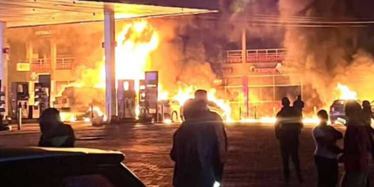 fire incident at Total Fourways Petrol Station along Kiambu Road