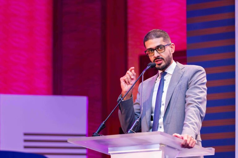 Saveer Vohra of Vohra Group delivers a keynote address during a breakfast meeting at Serena Hotel, Nairobi, to launch Stanbic Bank’s Family-Owned Business Proposition