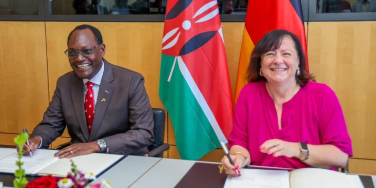 PS Chris Kiptoo and his counterpart, Bärbel Kofler, Parliamentary State Secretary at Germany’s Federal Ministry for Economic Cooperation and Development (BMZ)@DrChrisKiptoo/X