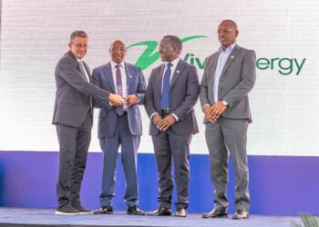 From left Kerim Kermen VP Lubricants,Vivo Energy, Mr. Arnaud Guichard Eng. Peter Njeru- Founder and CEO RIVA Petroleum Peter Murungi- Managing Director, Vivo Energy Kenya Mr. Stephen Gikonyo- Lubricants Sales and Marketing Manager Vivo Energy Kenya