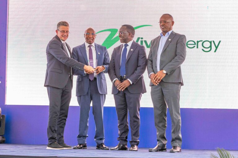 From left Kerim Kermen VP Lubricants,Vivo Energy, Mr. Arnaud Guichard Eng. Peter Njeru- Founder and CEO RIVA Petroleum Peter Murungi- Managing Director, Vivo Energy Kenya Mr. Stephen Gikonyo- Lubricants Sales and Marketing Manager Vivo Energy Kenya