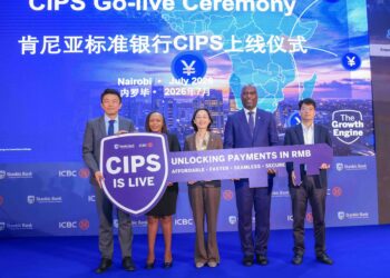 From left: Liu Jia, Deputy Chief Representative Officer, ICBC Africa; Florence Wanja, Head of Business and Commercial Banking, East Africa, Stanbic Bank; Guo Haiyan, Ambassador of the People’s Republic of China to Kenya; Jonathan Muga, Head of Corporate and Investment Banking, Stanbic Bank Kenya; and Mo Yongnian, Chief Financial Officer, China Road and Bridge Corporation Kenya, pose for a photograph during Stanbic Bank Kenya’s Economic Outlook and RMB Business Ecosystem China Day celebration.