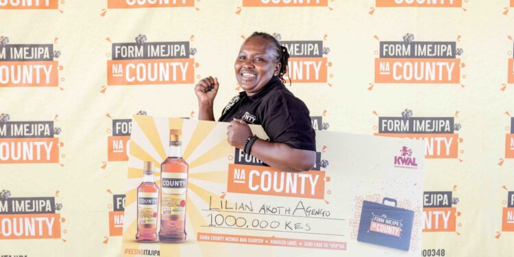 Lilian Akoth secured the life-changing prize after purchasing a bottle of County Brandy